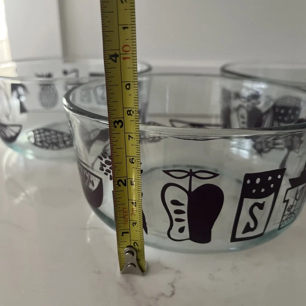 Set Of 4 Pyrex 7201 1 Qt Clear Glass Storage Bowl Purple Kitchen Design No Lid